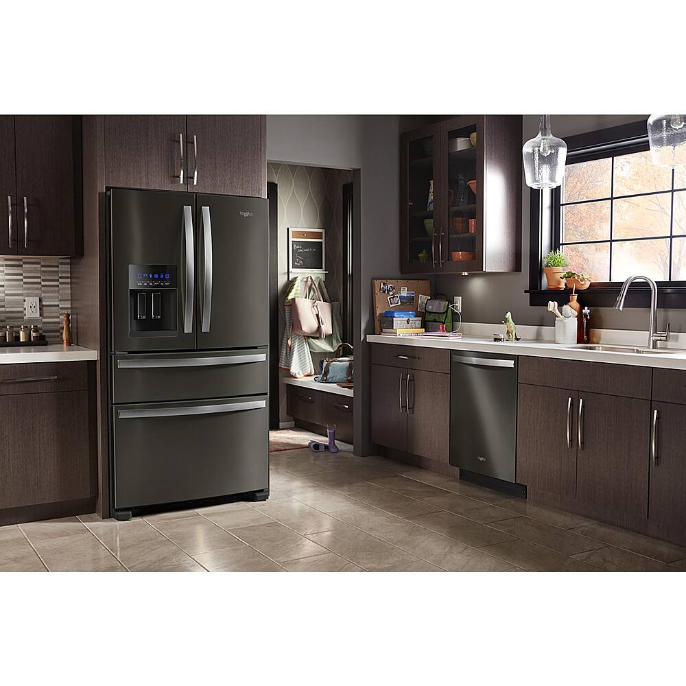 Alt View 11. Whirlpool - 24.5 Cu. Ft. 4-Door French Door Refrigerator - Black Stainless Steel with PrintShield Finish.
