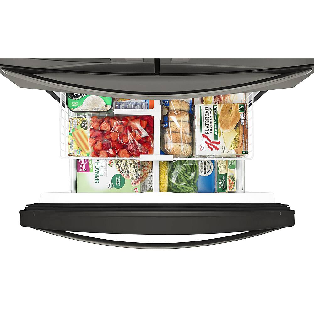 Alt View 1. Whirlpool - 24.5 Cu. Ft. 4-Door French Door Refrigerator - Black Stainless Steel with PrintShield Finish.