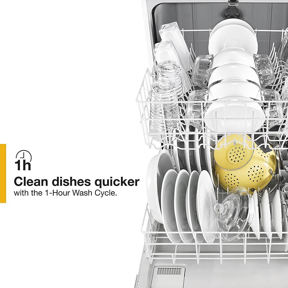 1h Clean dishes quicker with the 1-Hour Wash Cycle.