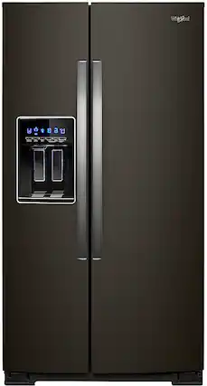 Front. Whirlpool - 28.4 Cu. Ft. Side-by-Side Refrigerator with In-Door-Ice Storage - Black Stainless Steel with Printshield Finish.