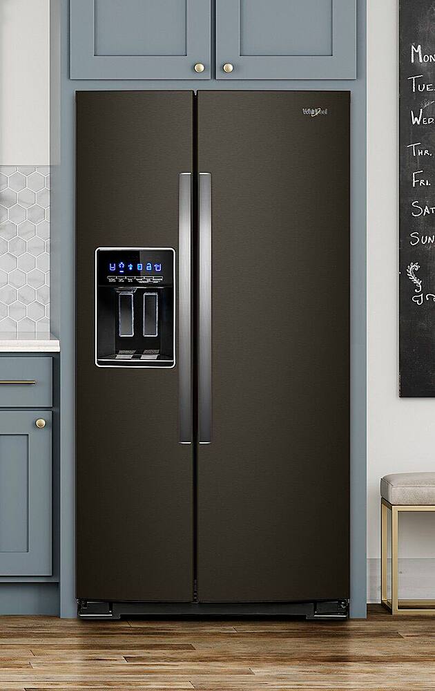 Alt View 18. Whirlpool - 28.4 Cu. Ft. Side-by-Side Refrigerator with In-Door-Ice Storage - Black Stainless Steel with Printshield Finish.