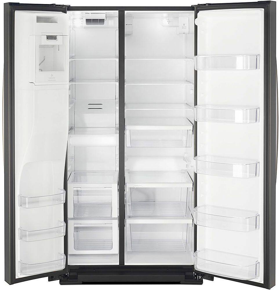 Alt View 2. Whirlpool - 28.4 Cu. Ft. Side-by-Side Refrigerator with In-Door-Ice Storage - Black Stainless Steel with Printshield Finish.