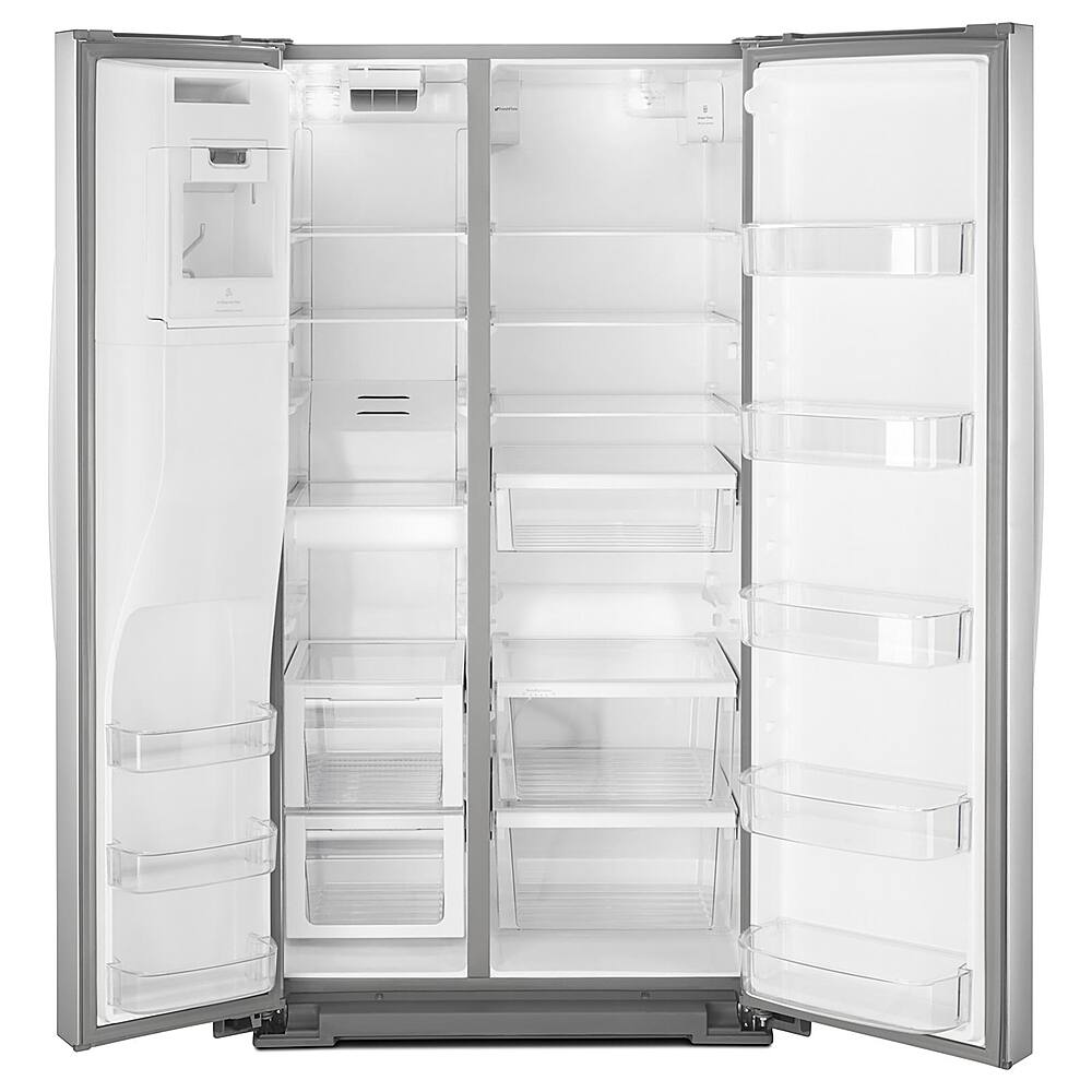 Angle. Whirlpool - 28.4 Cu. Ft. Side-by-Side Refrigerator with In-Door-Ice Storage - Fingerprint Resistant Stainless Steel.