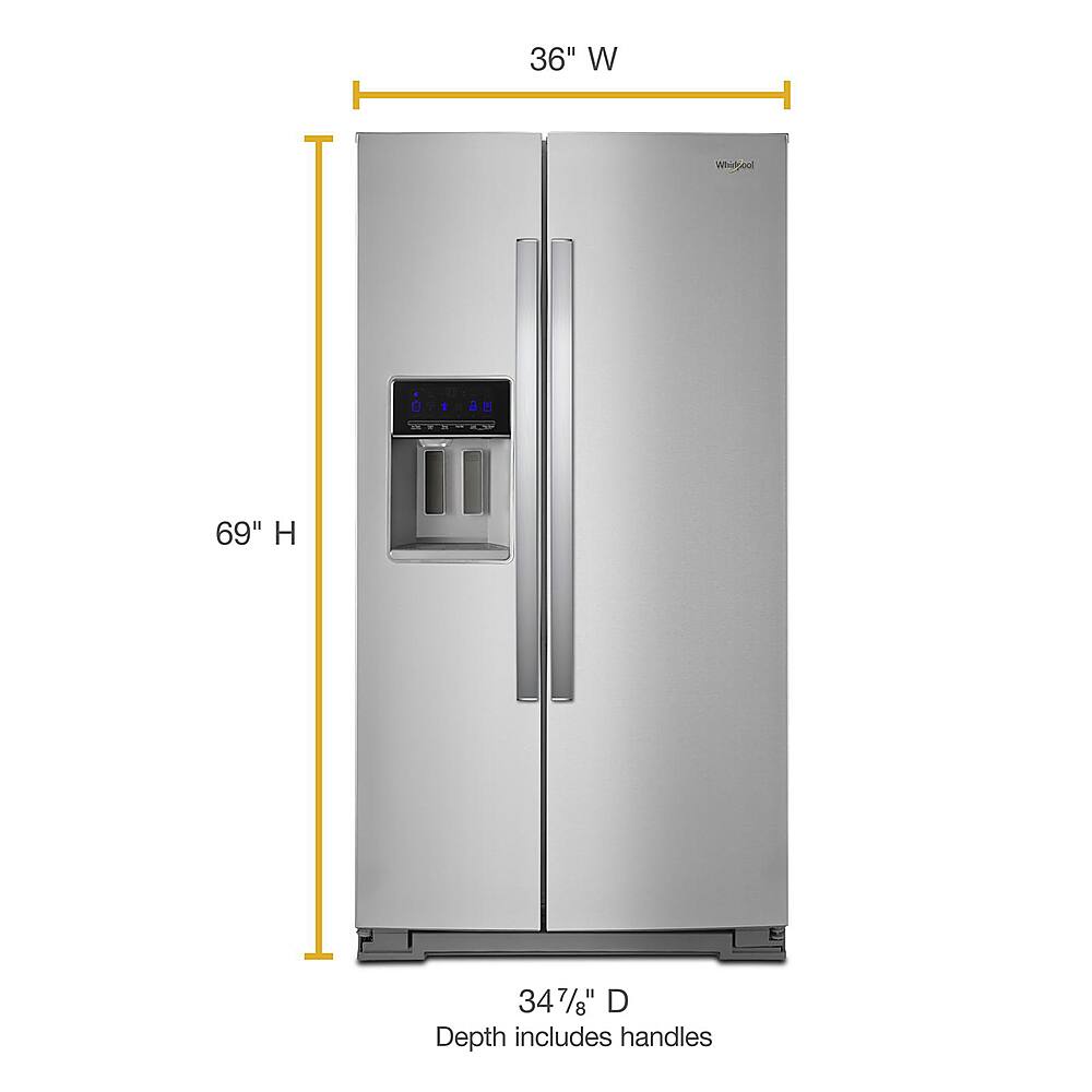 Alt View 1. Whirlpool - 28.4 Cu. Ft. Side-by-Side Refrigerator with In-Door-Ice Storage - Fingerprint Resistant Stainless Steel.