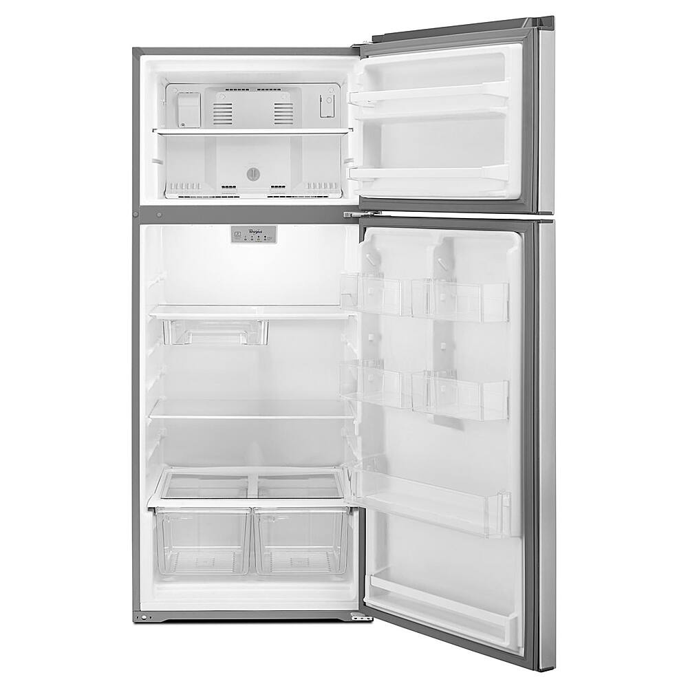 Angle. Whirlpool - 17.6 Cu. Ft. Top-Freezer  Fingerprint Resistant Refrigerator - Stainless steel.