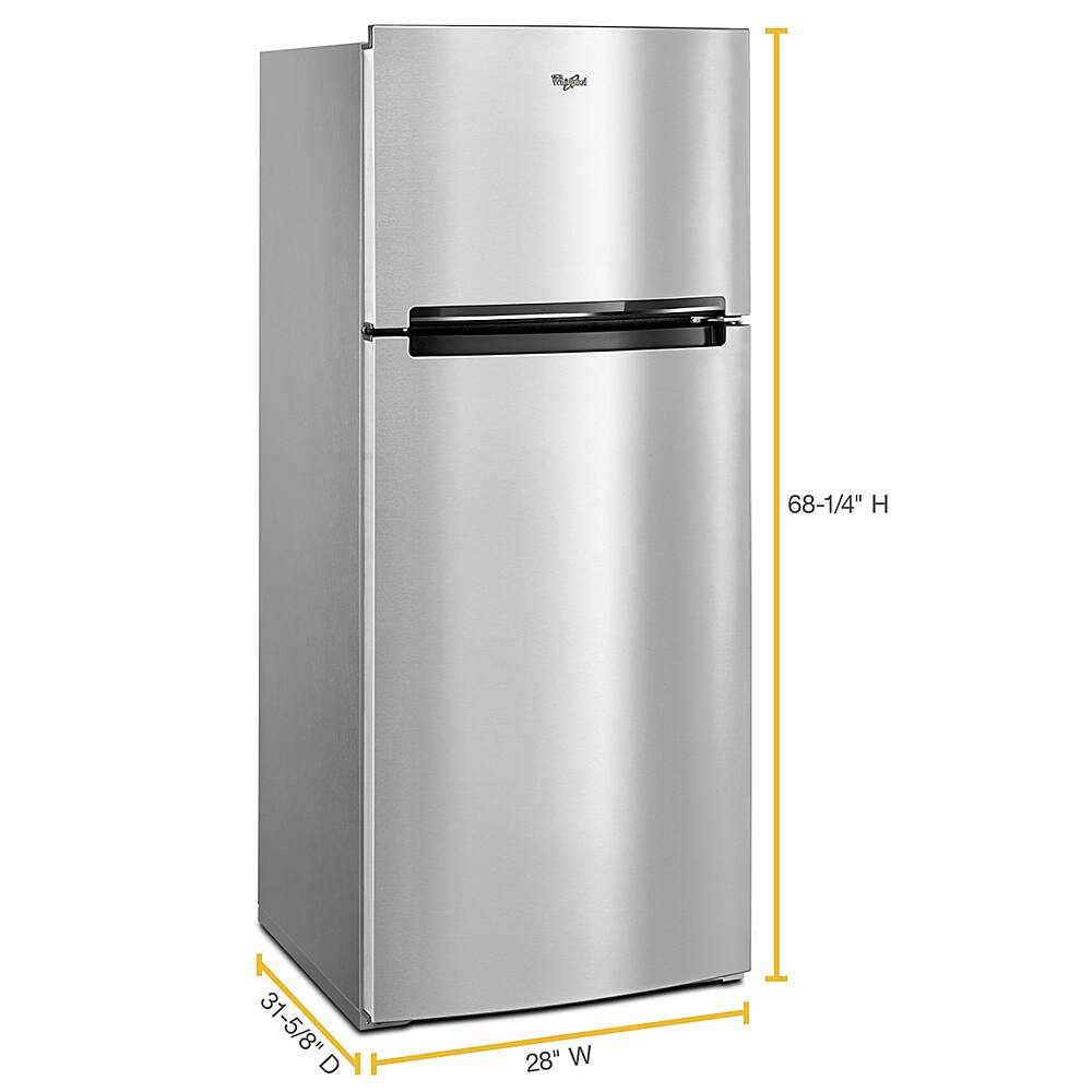 Alt View 1. Whirlpool - 17.6 Cu. Ft. Top-Freezer  Fingerprint Resistant Refrigerator - Stainless steel.
