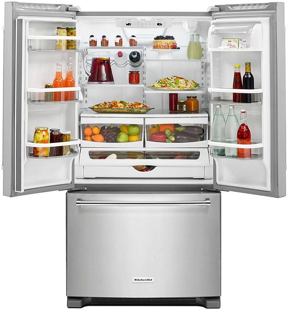 Alt View 1. KitchenAid - 20 Cu. Ft. French Door Counter-Depth Refrigerator - Stainless steel.