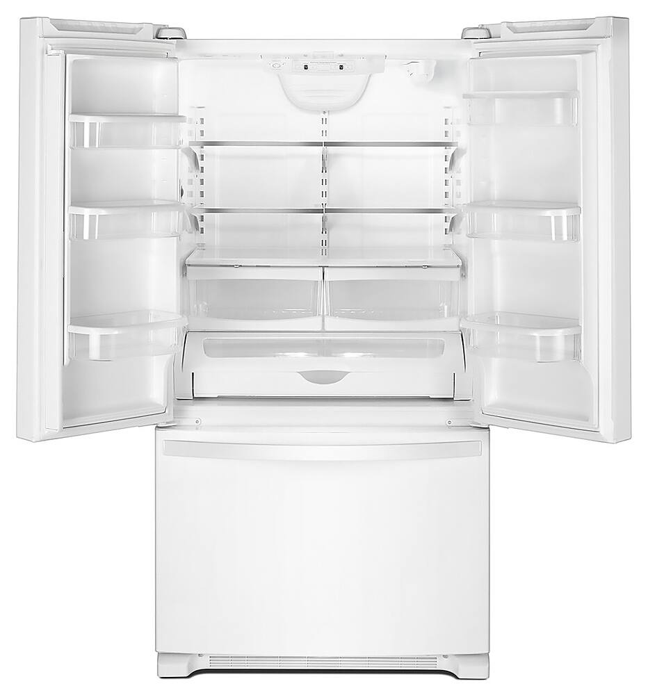 Angle. Whirlpool - 25.2 Cu. Ft. French Door Refrigerator with Internal Water Dispenser - White.