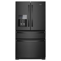 Whirlpool - 25 cu. ft. French Door Refrigerator with External Ice and Water Dispenser - Black - Front_Zoom