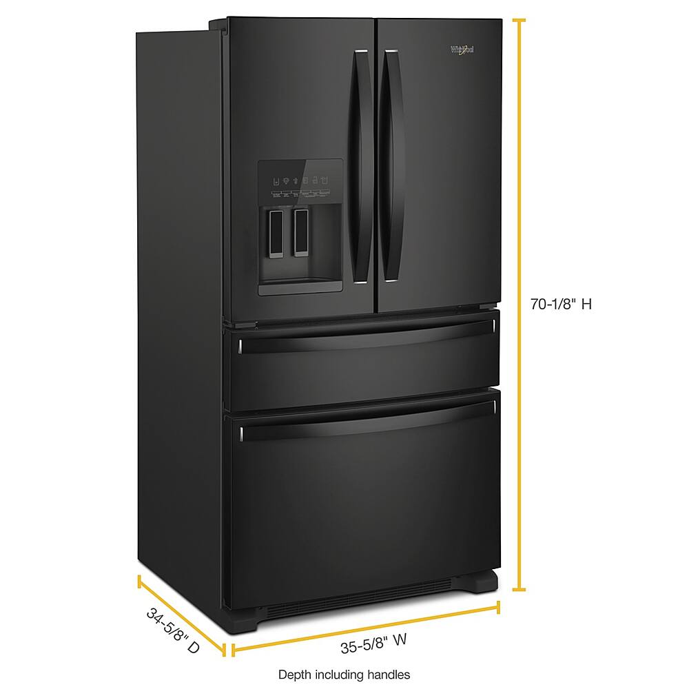 Alt View 2. Whirlpool - 25 cu. ft. French Door Refrigerator with External Ice and Water Dispenser - Black.
