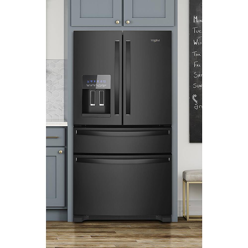 Alt View 5. Whirlpool - 25 cu. ft. French Door Refrigerator with External Ice and Water Dispenser - Black.