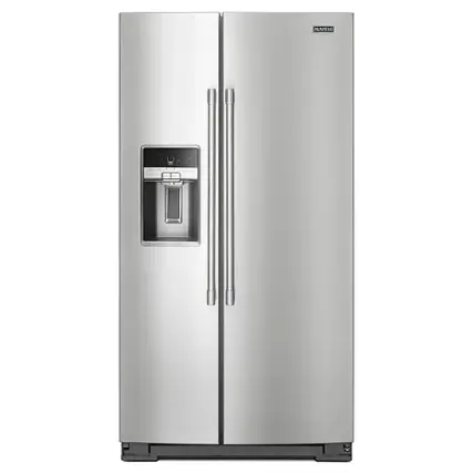 Front. Maytag - 20.6 Cu. Ft. Side-by-Side Refrigerator - Fingerprint Resistant Stainless Steel.