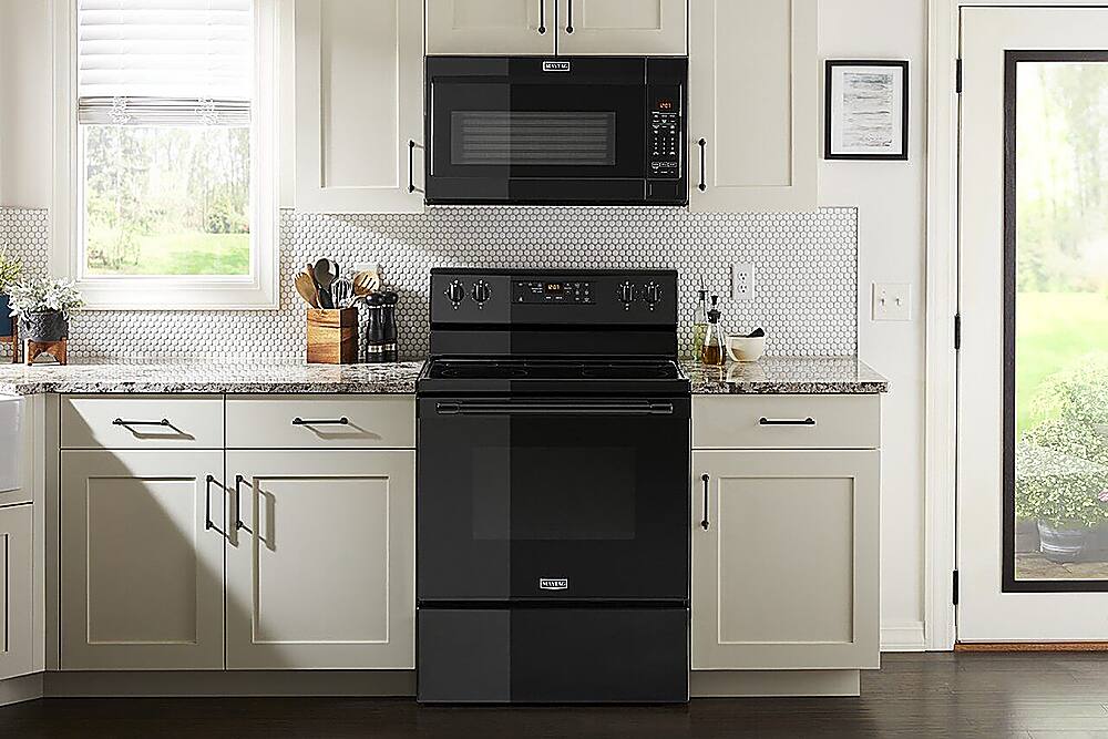 Alt View 16. Maytag - 5.3 Cu. Ft. Self-Cleaning Freestanding Electric Range with Precision Cooking System - Black.