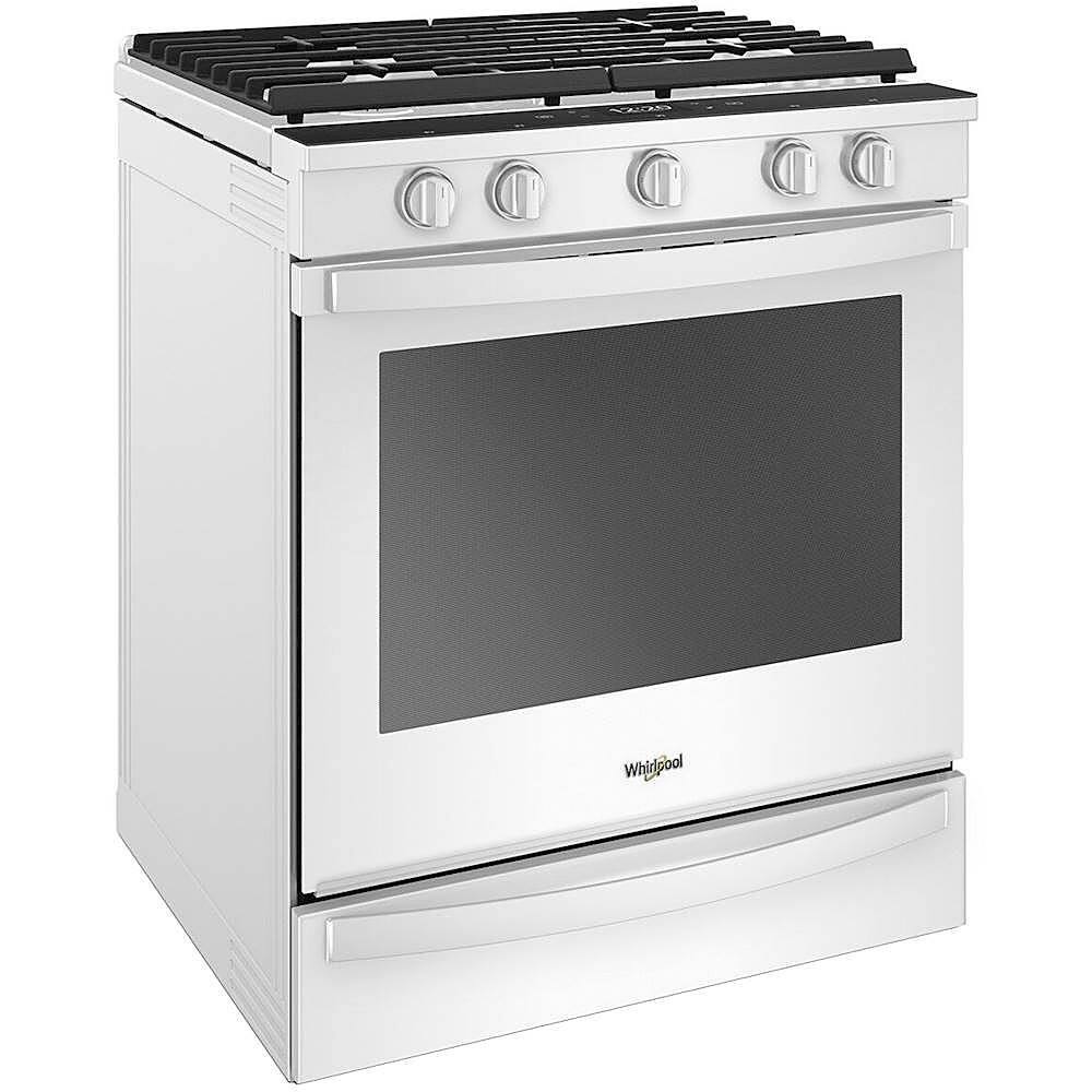 Angle. Whirlpool - 5.8 Cu. Ft. Slide-In Gas Convection Range with Self-Cleaning with Air Fry with Connection - White.