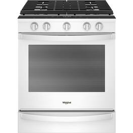 Whirlpool - 5.8 Cu. Ft. Slide-In Gas Convection Range with Self-Cleaning with Air Fry with Connection - White