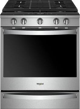 Whirlpool - 5.8 Cu. Ft. Slide-In Gas Convection Range with Self-Cleaning with Air Fry with Connection - Stainless Steel