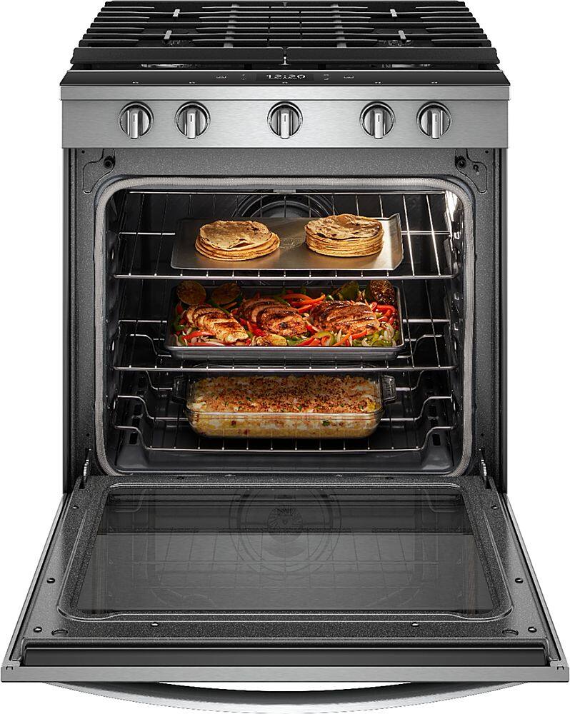 Alt View 13. Whirlpool - 5.8 Cu. Ft. Slide-In Gas Convection Range with Self-Cleaning with Air Fry with Connection - Fingerprint Resistant Stainless Steel.
