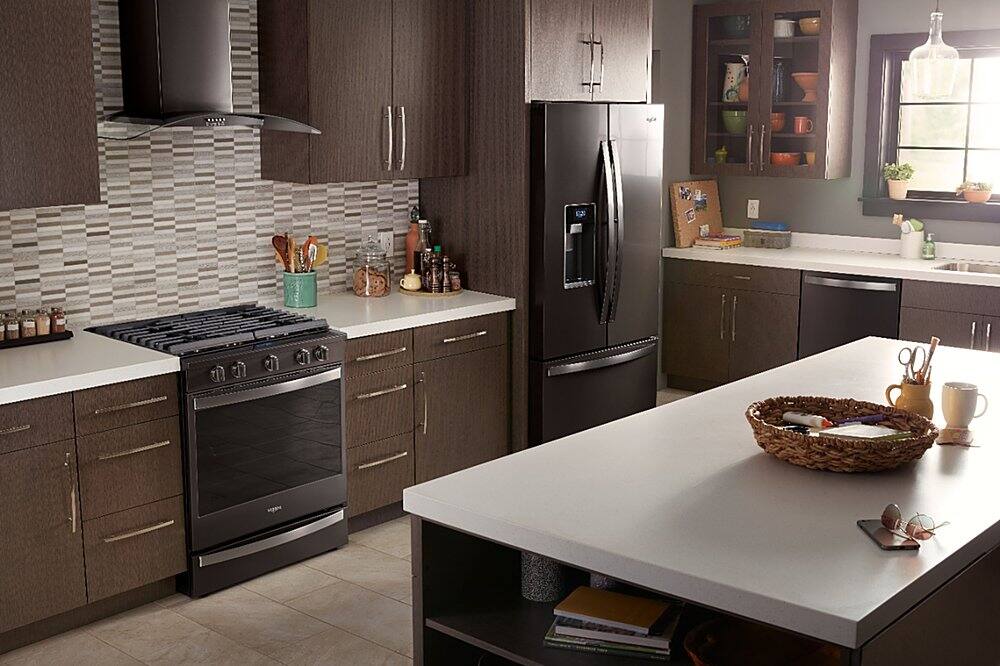 Alt View 14. Whirlpool - 6.4 Cu. Ft. Slide-In Electric Convection Range with Self-Cleaning with Air Fry with Connection - Fingerprint Resistant Black Stainless Steel.