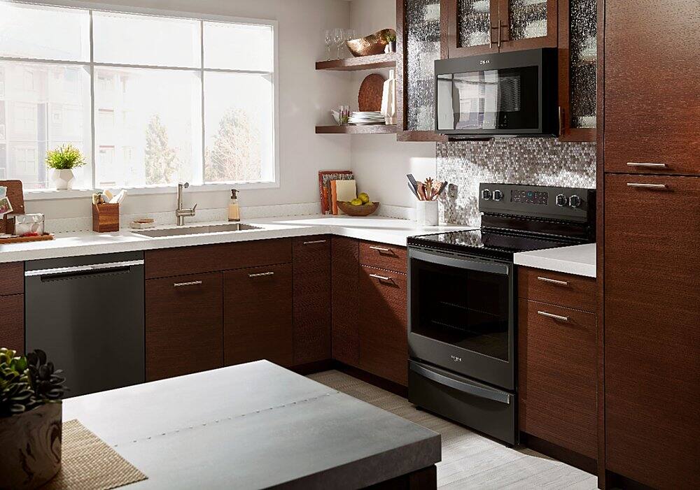 Alt View 15. Whirlpool - 6.4 Cu. Ft. Slide-In Electric Convection Range with Self-Cleaning with Air Fry with Connection - Fingerprint Resistant Black Stainless Steel.