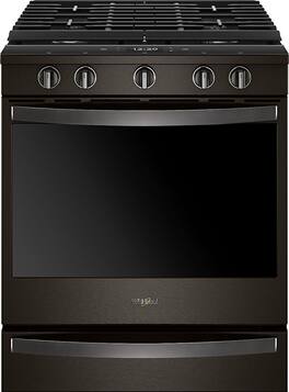 Whirlpool - 5.8 Cu. Ft. Slide-In Gas Convection Range with Self-Cleaning with Air Fry with Connection - Black Stainless Steel