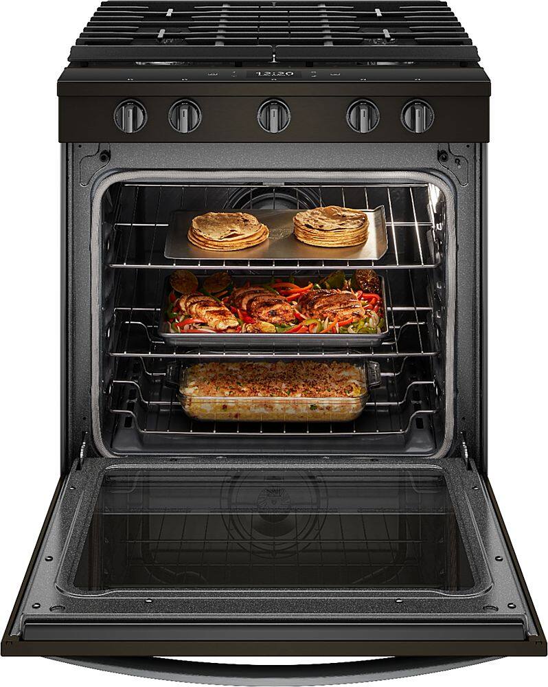 Alt View 13. Whirlpool - 5.8 Cu. Ft. Slide-In Gas Convection Range with Self-Cleaning with Air Fry with Connection - Black Stainless Steel with Printshield Finish.