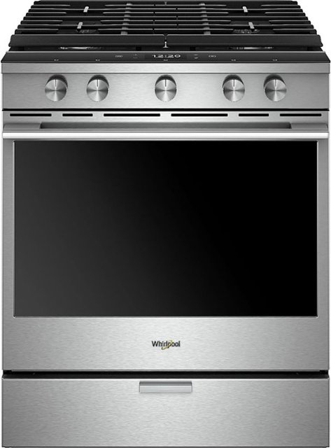 Front. Whirlpool - 5.8 Cu. Ft. Self-Cleaning Slide-In Gas Convection Range - Fingerprint Resistant Stainless Steel.