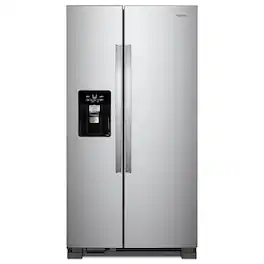 Whirlpool - 24.6 Cu. Ft. Side-by-Side Refrigerator - Stainless Steel