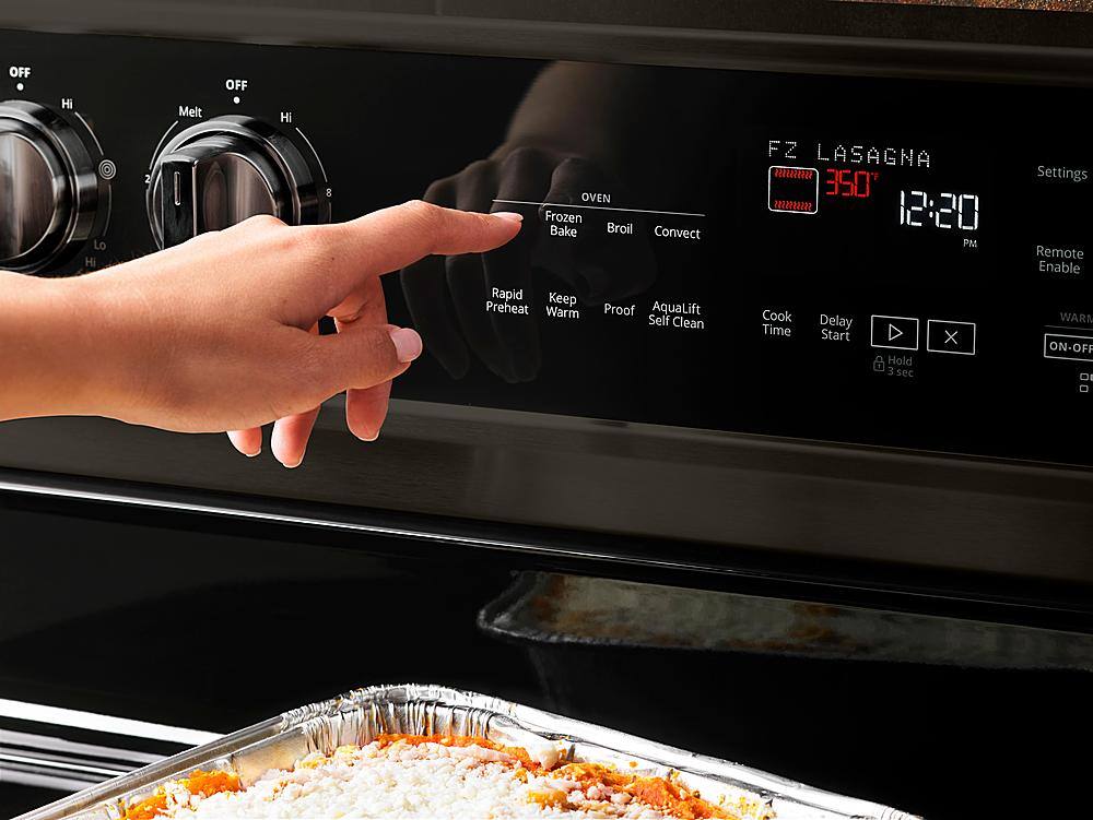 Alt View 14. Whirlpool - 6.4 Cu. Ft. Freestanding Electric Convection Range with Self-Cleaning - Black stainless steel.