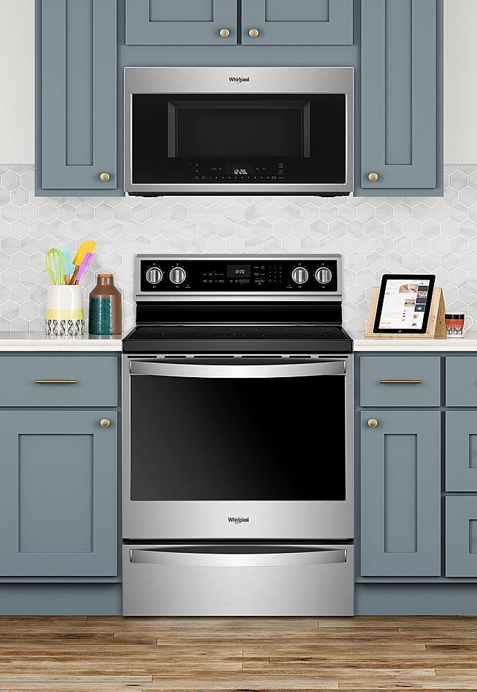Alt View 18. Whirlpool - 6.4 Cu. Ft. Freestanding Electric Convection Range with Self-Cleaning - Fingerprint Resistant Stainless Steel.