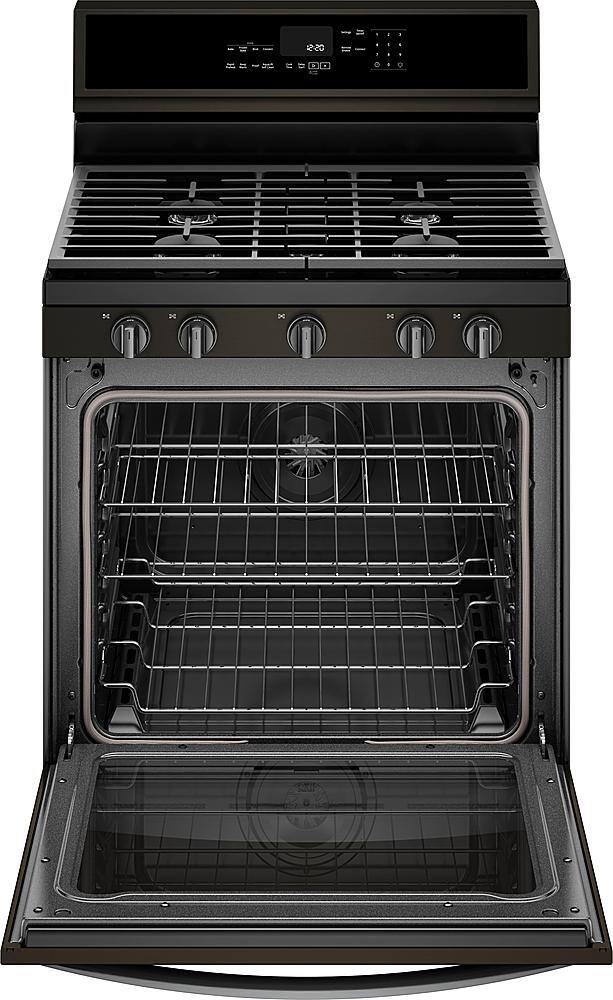 Alt View 12. Whirlpool - 5.8 Cu. Ft. Freestanding Gas Convection Range with Self-Cleaning - Black Stainless Steel with Printshield Finish.