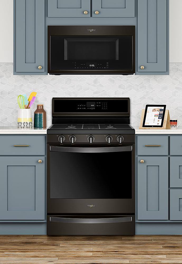 Alt View 16. Whirlpool - 5.8 Cu. Ft. Freestanding Gas Convection Range with Self-Cleaning - Black Stainless Steel with Printshield Finish.