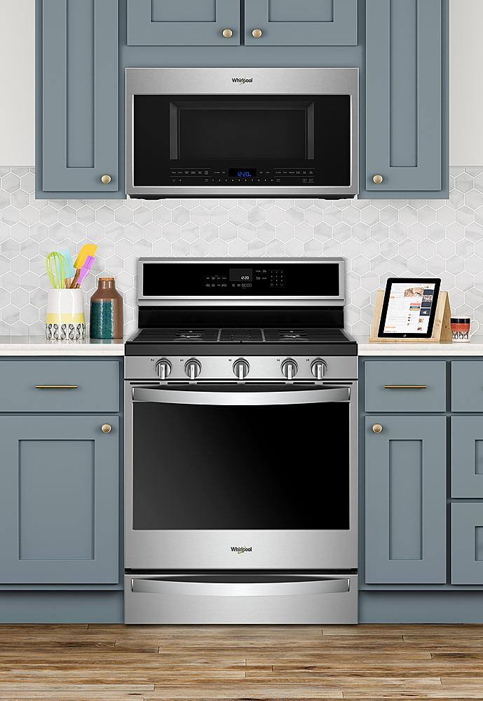 Alt View 17. Whirlpool - 5.8 Cu. Ft. Freestanding Gas Convection Range with Self-Cleaning - Fingerprint Resistant Stainless Steel.