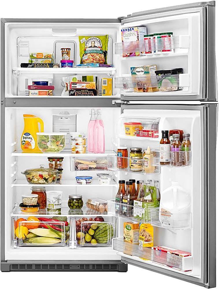 Alt View 1. Whirlpool - 21.3 Cu. Ft. Top-Freezer Refrigerator - Fingerprint Resistant Stainless Steel.