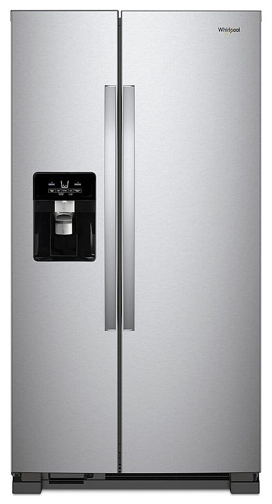 Front. Whirlpool - 21.4 Cu. Ft. Side-by-Side Refrigerator with Fingerprint Resistant - Fingerprint Resistant Stainless Steel.