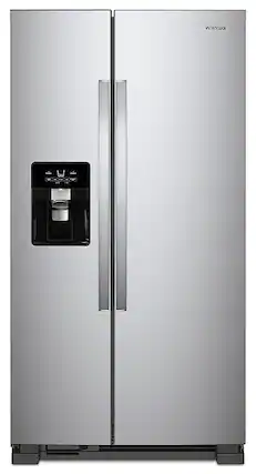 Front. Whirlpool - 21.4 Cu. Ft. Side-by-Side Refrigerator with Fingerprint Resistant - Fingerprint Resistant Stainless Steel.