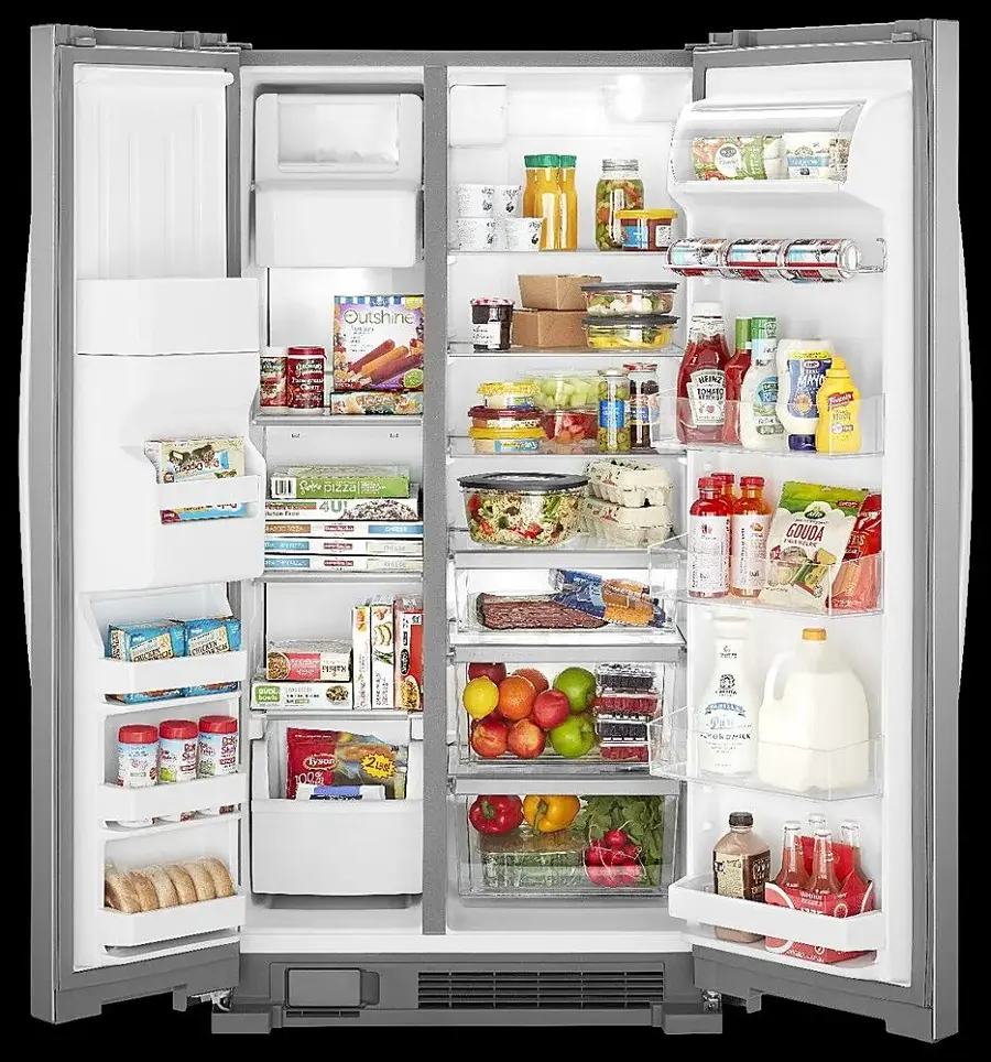 Whirlpool 21.4 Cu. Ft. Side by Side Refrigerator with Fingerprint ...