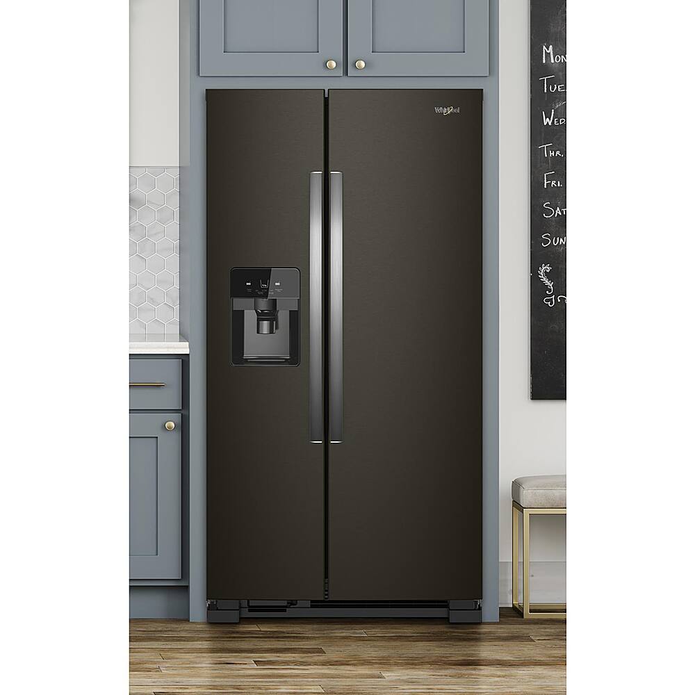 Alt View 13. Whirlpool - 21.4 Cu. Ft. Side-by-Side Refrigerator - Black Stainless Steel with Printshield Finish.