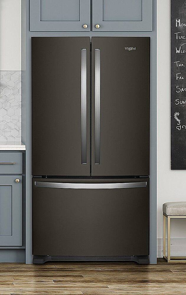 Alt View 15. Whirlpool - 20 cu. ft. French Door Refrigerator with Counter Depth Design - Black stainless steel.
