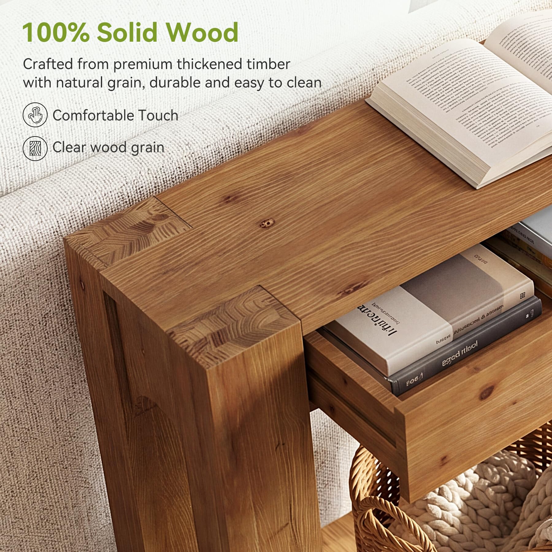 100% Solid Wood  
Crafted from premium thickened timber with natural grain, durable and easy to clean  
Comfortable Touch  
Clear wood grain  

RIL'O Letter adidem INFIGGAR NEVERCION & With rtlool eged