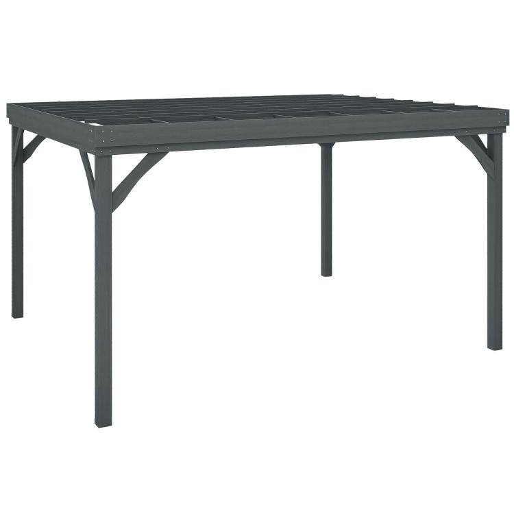 PULUZ - 10 feet x 12 feet Outdoor Wooden Pergola, Grape Vine Gazebo with Concrete Anchors for Garden, Patio, Backyard, Deck - Gray