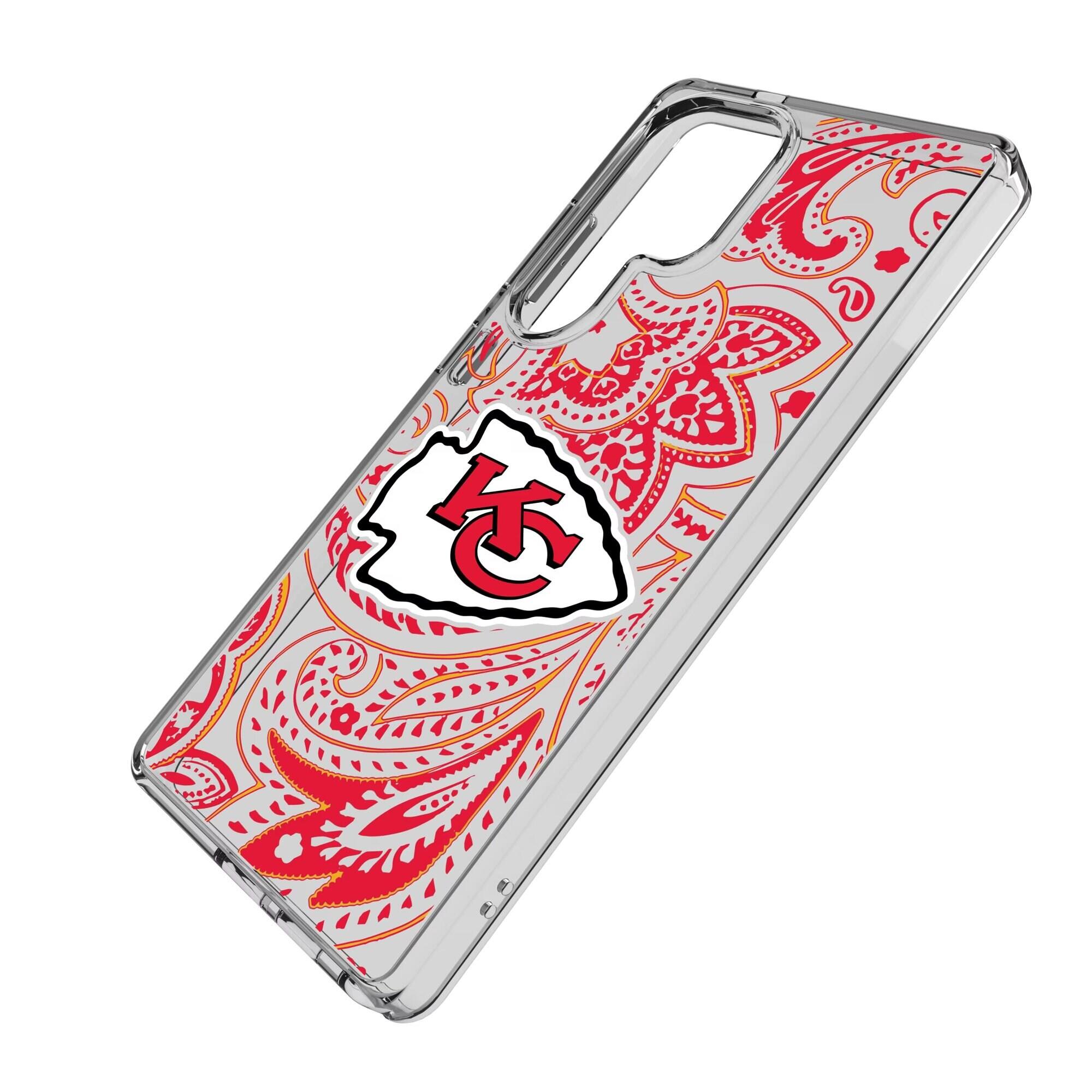 Alt View 1. Keyscaper - Kansas City Chiefs Galaxy Clear Paisley Design Case - S24 Ultra - Multicolor.