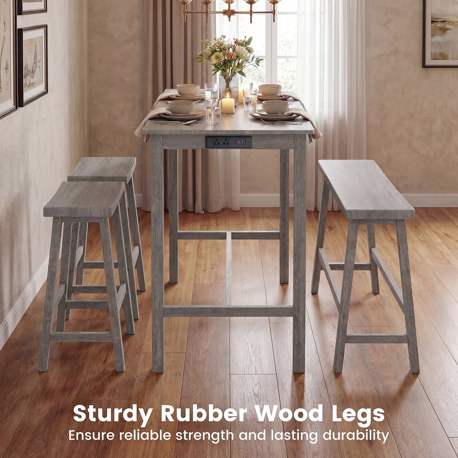 Sturdy Rubber Wood Legs  
Ensure reliable strength and lasting durability