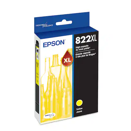 Designed for excellence, Epson 822XL is a high-capacity printer that delivers 3x more prints* Grande capacit tirages* plus de 3 fois XL. It is now available in a yellow color.