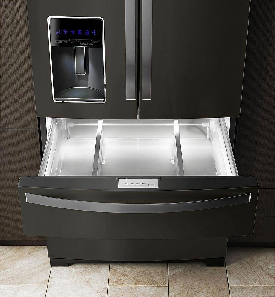 Alt View 14. Whirlpool - 26.2 Cu. Ft. 4-Door French Door Refrigerator - Black Stainless Steel with Printshield Finish.