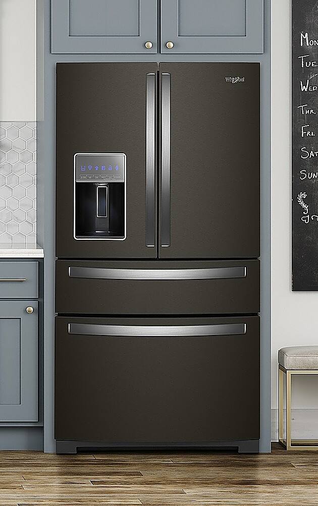 Alt View 18. Whirlpool - 26.2 Cu. Ft. 4-Door French Door Refrigerator - Black Stainless Steel with Printshield Finish.