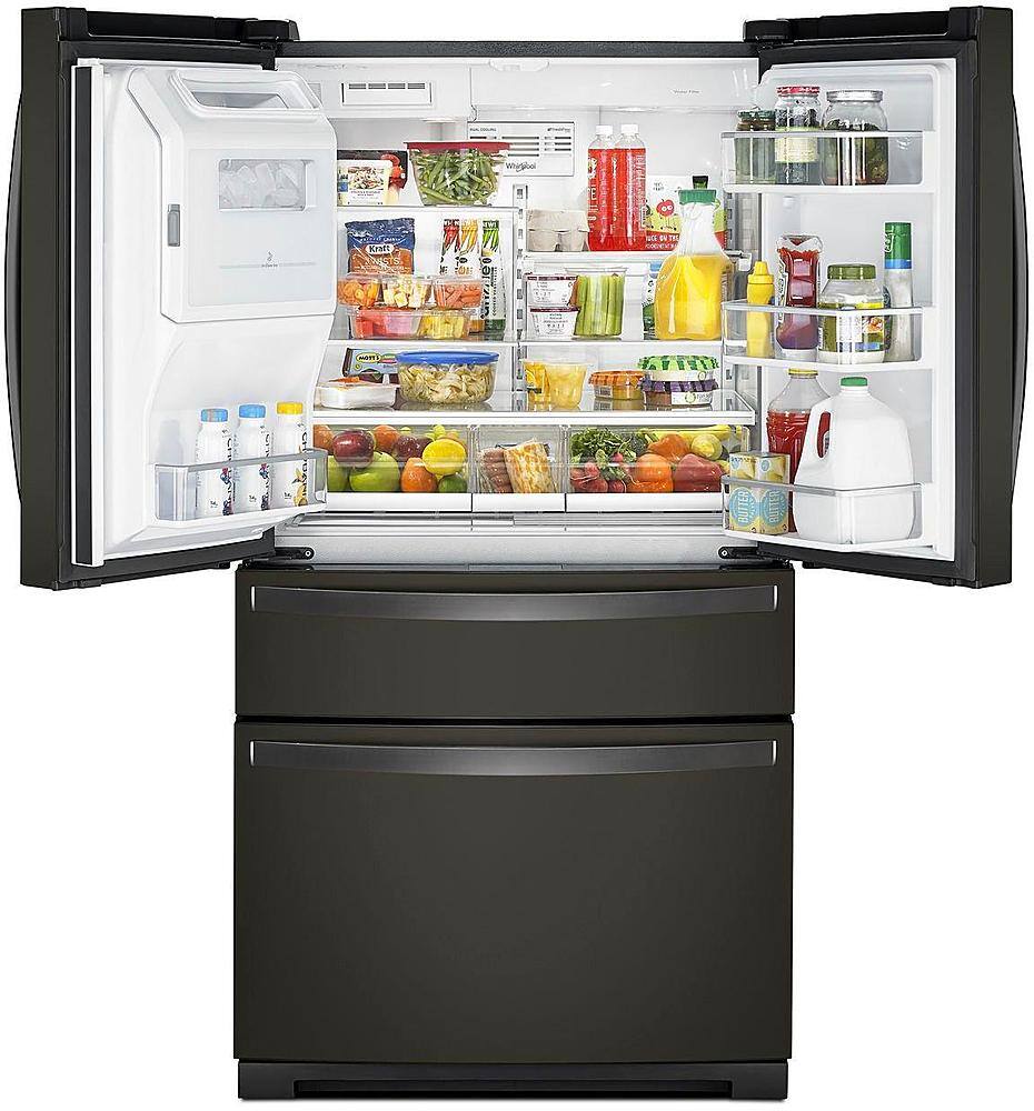 Alt View 1. Whirlpool - 26.2 Cu. Ft. 4-Door French Door Refrigerator - Black Stainless Steel with Printshield Finish.