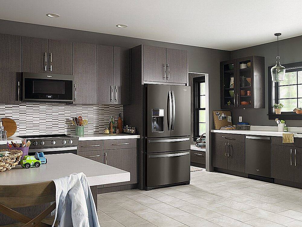 Alt View 20. Whirlpool - 26.2 Cu. Ft. 4-Door French Door Refrigerator - Black Stainless Steel with Printshield Finish.