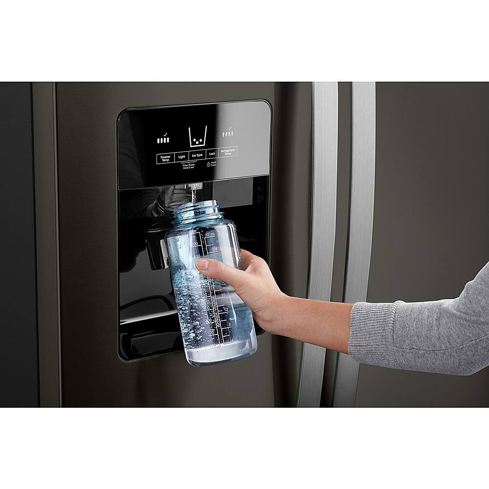 Alt View 11. Whirlpool - 24.5 Cu. Ft. Side-by-Side Refrigerator - Black Stainless Steel with Printshield Finish.