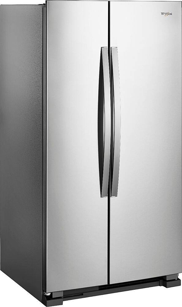 Angle. Whirlpool - 21.7 Cu. Ft. Side-by-Side Refrigerator - Monochromatic Stainless Steel.