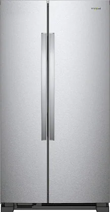 Front. Whirlpool - 21.7 Cu. Ft. Side-by-Side Refrigerator - Monochromatic Stainless Steel.